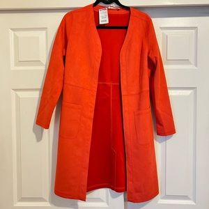 Orange Suede Blaze Cardigan. Brand New! Never Worn.